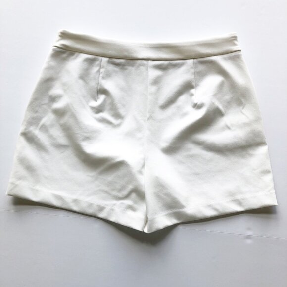 RACHEL ZOE White Sailor Gold Button Pull On Shorts Womens 12 - Picture 3 of 8